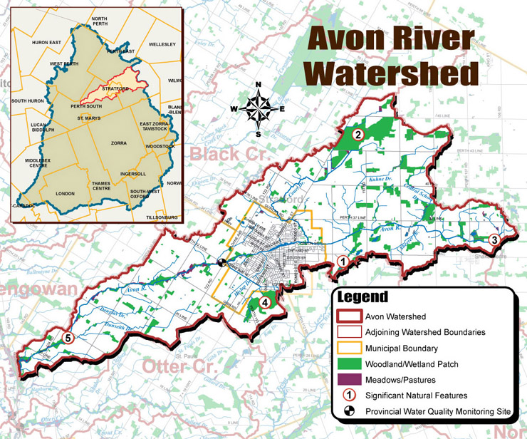 Map of the Avon River watershed