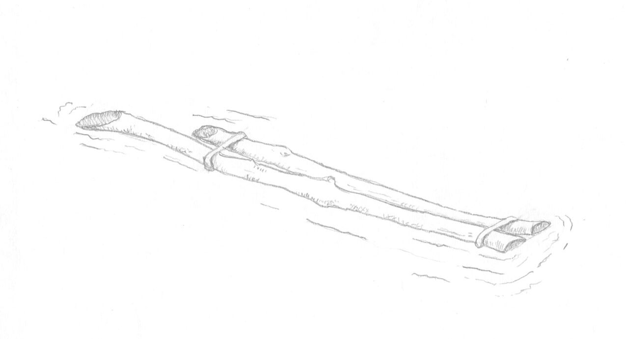 Basking logs tied together sketch 4 CQ cropped