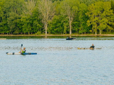 Two people kayaking