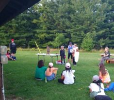 UTRCA staff presenting to the crowd about owls