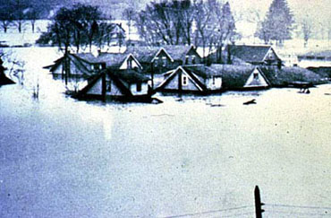 Flooded homes in the Coves, London