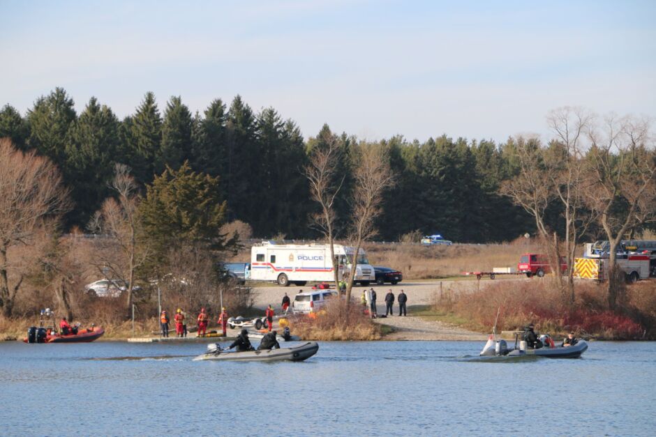 Emergency services convene at Fanshawe Reservoir for training exercise