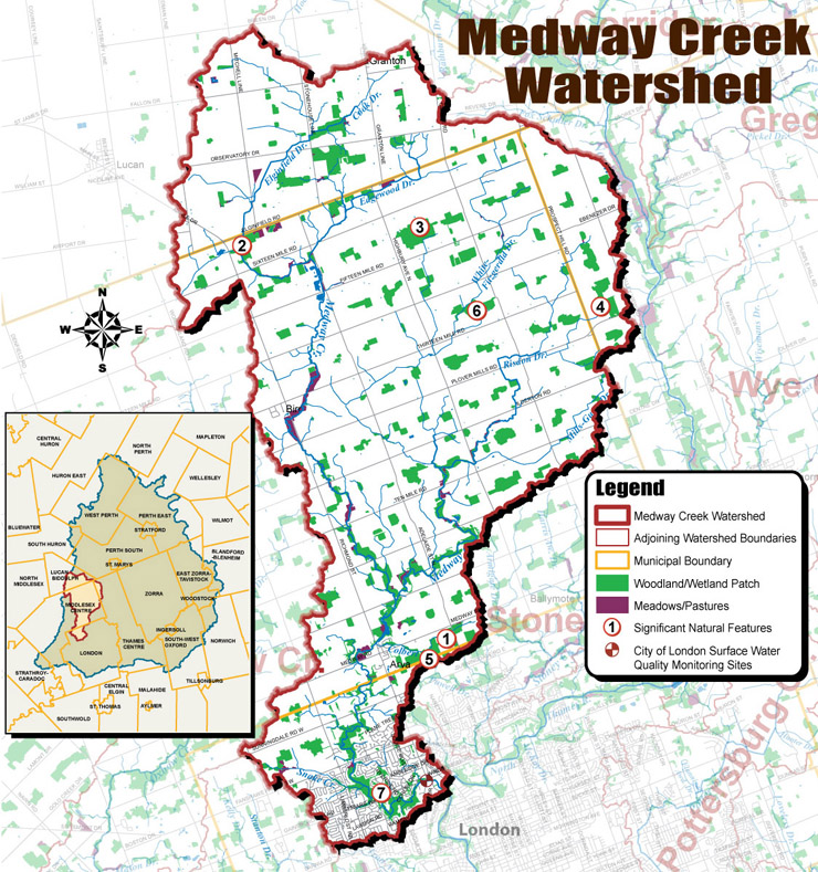 Map of the Medway Creek Watershed
