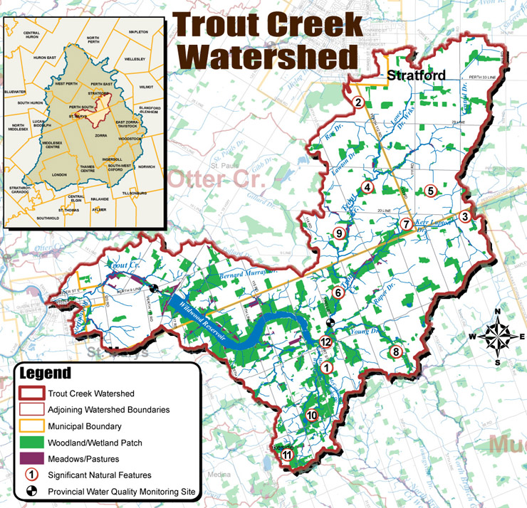 Trout Creek watershed map