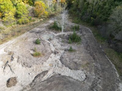 Aerial shot of post construction