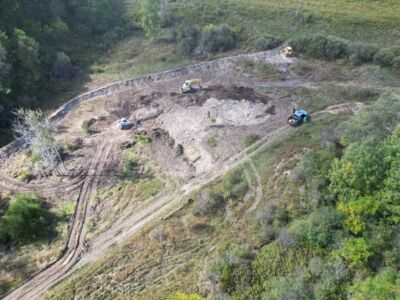 Aerial shot of during construction